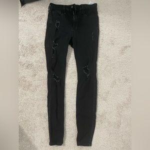 Hollister Lightly Worn Ripped Black Jeans